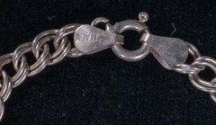 FAS Italy Double Link Charm Bracelet .925 Sterling Silver 6.75″ Vintage