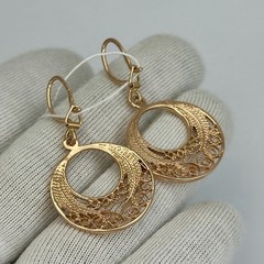 Very Rare USSR Vintage 14K 583 Rose Gold Openwork Dangle Earrings 5,35 g.