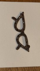 Antique Sterling Silver/Marcacite Cat Eye Glasses Brooch/Pin Stamp 925 Art Deco