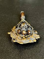 Vintage Rare Victorian style signed Maya Evangelista smoky topaz 1950-1960
