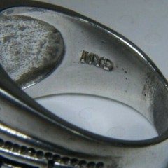 VINTAGE MEN’S LAPIS SPINY OSYTER 3/4″ 0.925 Sterling Silver BAND Ring size 9.25