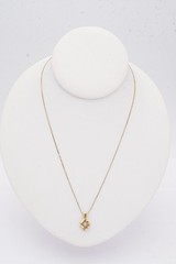 Vintage Gold Filled Diamond Pendant Necklace 17.75″