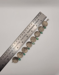 VINTAGE BUFFALO NICKEL AND TURQUOISE BRACELET WITH TURQUOISE EARRINGS