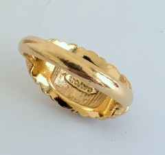 Vintage 80’s AVON Gold Tone Rhinestone Dome Cocktail Ring Sz 9.5