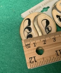 Vintage 1980s Black & Off White Enamel Pierced Earrings