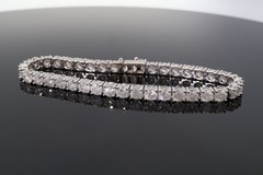 13.69ct Diamond Set 14k White Gold Tennis Bracelet 18cm Long Val $19540