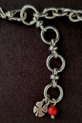 LUCKY BRAND Vintage Necklace Pewtertoned Metal with Semi-precious Stone Accents