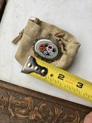 Vintage Italy Micro Mosiac Brooch Italy With Pouch