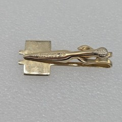 Vintage SWANK TIE BAR CLIP CLASP Gold Tone MONOGRAM INITIAL LETTER “B”