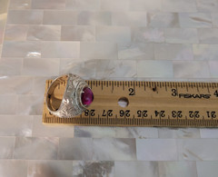 Vintage Asian Sterling Silver Genuine Gemstone Dragon Ring-Size 7.75
