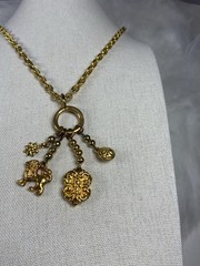 Vintage Signed Liz CLAIBORNE Charm Holder – Pendant Necklace
