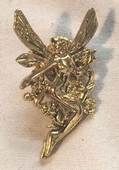 6 Vintage FAIRY ANGEL Gold Tone Lapel Pins Tie Tacks DIY Hat Purse Embellishment