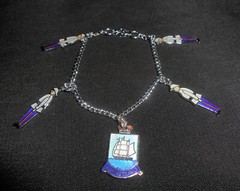 Sterling Charm Bracelet Souvenir Nassau Bahamas Enamel Soldier Soldiers Ship