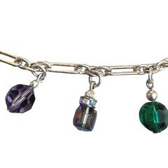 Vintage Necklace Dangle Multicolor Beaded Y2K Whimsigoth Silver Tone 18 inches