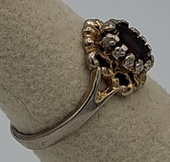 14KT GE ESPO Ring Purple Oval Stone Gold Tone Womens 4.75