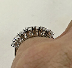 ROSS SIMONS VTG 925 Sterling Silver Cubic Zirconia CZ Band Ring Size 5