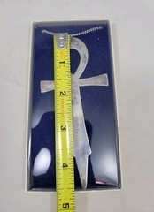 RARE Vintage International Sterling Co. ANKH 5 ” Necklace Ornament Original Box
