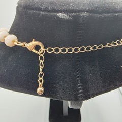 Womens Gold Tone Chain Two Strand Rhinestone Pendant Beaded Necklace Chic 22″