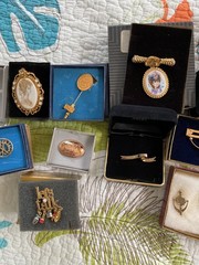 Lot of 14, Vintage 80-90s, Avon President Club Pins, All in Original Boxes!