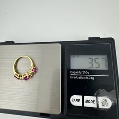 VTG Ross Simons Ruby Gold Vermeil 925 Sterling Silver Cluster Ring SZ8 Read