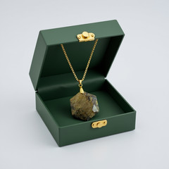 Tiger Eye Hexagon Pendant Necklace: Natural Healing Crystal Gemstone