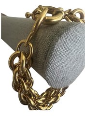 Vintage J. Crew Gold Tone Double Chain Link Statement Bracelet – Size 6.25 In