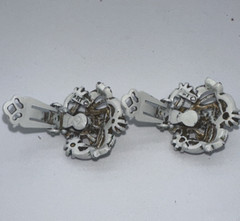 RARE Arthur Pepper ART SIGNED Rhinestone 14.5″ Necklace Enamel W/ Clip Earrings