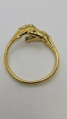 HERMES Double Horse Gold Toned Bangle Bracelet