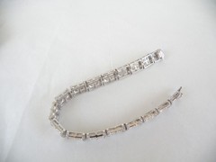 Vera Wang Sterling Silver 925 2 Row CZ Tennis Bracelet Fits 7.5″