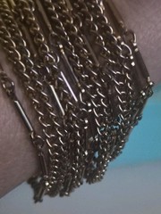 Vintage Coro 1940s-1950s Pegasus Gold Tone Multi Strand Liquid Chain Bracelet