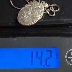 Vintage Sterling Silver Locket Engraved 24”
