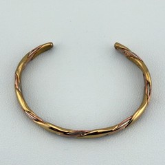 Vintage Sergio Lub Grapevine Copper Brass Cuff Bracelet