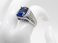 Designer $20,000 11.50ct D BLOCK Natural Tanzanite Diamond Platinum Ring 23g