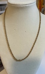 Vintage Gold Tone Rope Chain Necklace Signed Lady Remington 18”