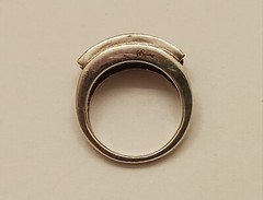 Vintage 925 Sterling Channel Set Amethyst Ring, Sz 5.5-6
