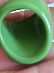 Vintage Retro Style Green Lucite Plastic Some Ring Size 9