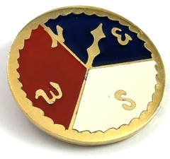 Vintage Compass Brooch Pin Nautical Women’s Jewelry Gold Plated With Enamel