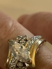 SETA CZ Gold Tone Crystal Marquise Ring ~ Size 6 Beauty 🌺🌺