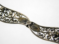 Vintage 800 Silver Filigree Bow Brooch or Pin 2.5 Inches Long 3.5 Grams Weight
