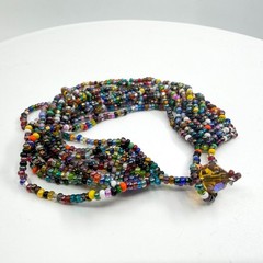 Boho Multi Strand Seed Bead Necklace & Bracelet Set Colorful Layering Festival