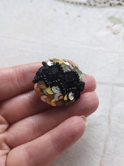 Vintage 1980s Silver/ Black Sequin Beaded Cluster Stud Earrings