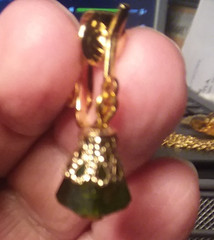 MaryBee 10mm Hunter Green Dangle, W/ Gold Tone Clip On Earrings 05-01-2025