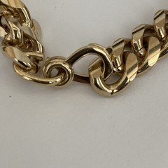 Mens ID Bracelet engraved “KIM” Gold Tone Heavy Chunky Vintage Cuban Link 1/2”W