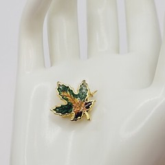 Maple Leaf Tiny Colorful Enamel Metal Vtg Scatter Lapel Necktie or Brooch Pin