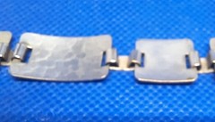 Alpaca Silver hammered Bracelet Bangle Size 7″ x 0.5″ Germany WW2 Africa Rommel