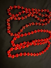 vintage satin thread-wrapped beaded necklaces lot of 2