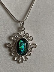 BIG Sale*Hand-CRAFTED VTG.CREATED OPAL PENDANT-No Chain Included