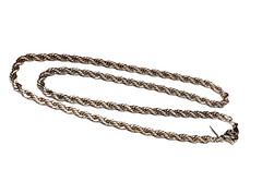 Vintage Revlon Rope Twisted Chain Necklace 18″ Silver Tone Costume 4mm Wide GUC