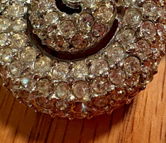 Vintage Singed Rare Ledo Polcini Runway Rhinestone Swirl Brooch Pin Jewelry