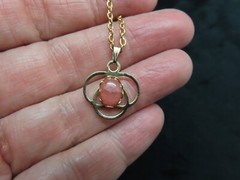 Vintage Old Stock Chain w/Vintage 1960’s Rose Quartz Open Work Slide